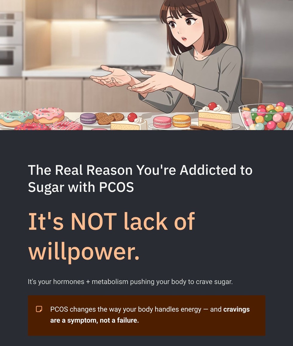 The Real Reason You’re Addicted to Sugar with PCOS (It’s Not Just Willpower)