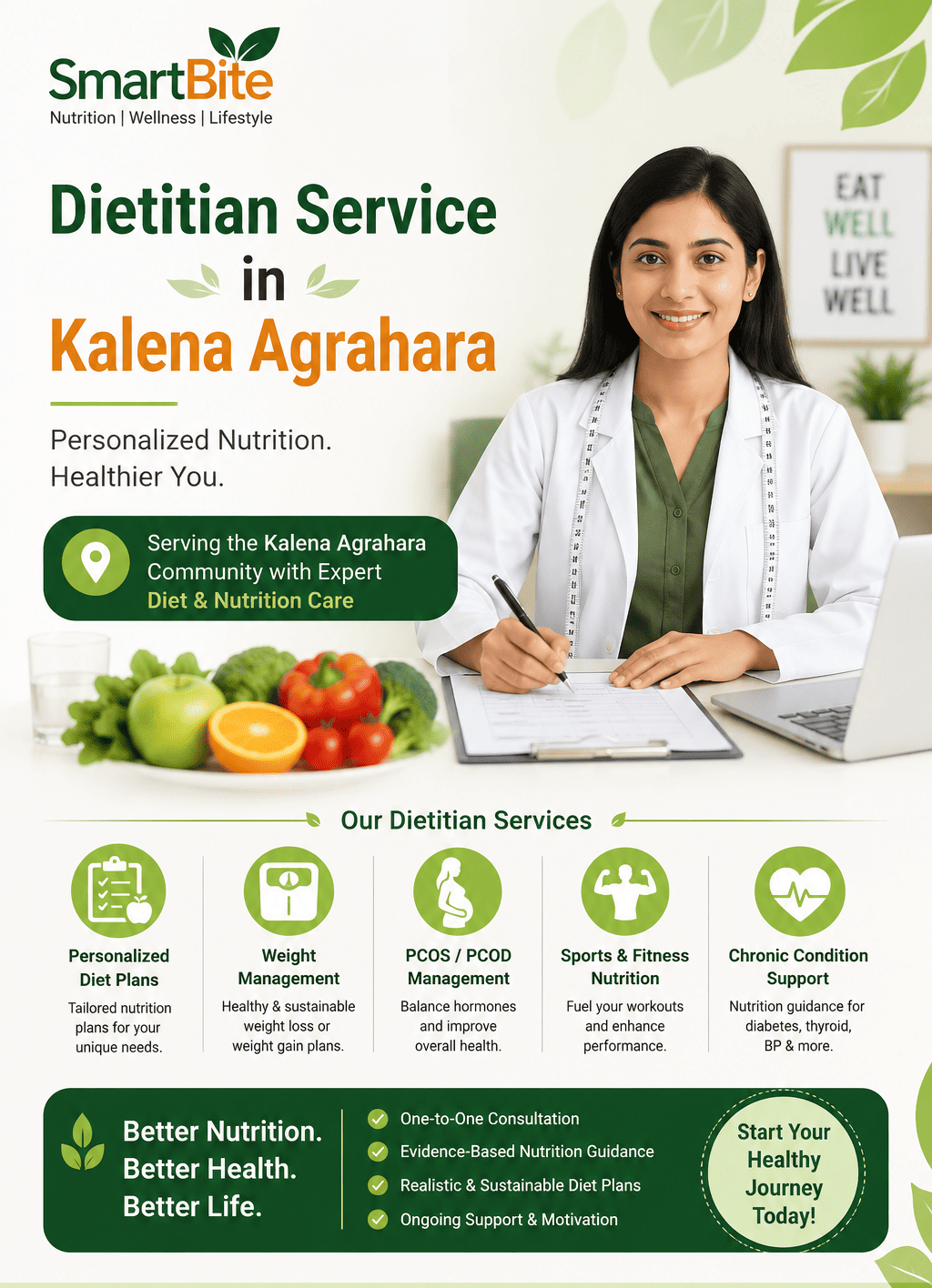 Best Dietitian Near Kalena Agrahara SmartBite Nutrition